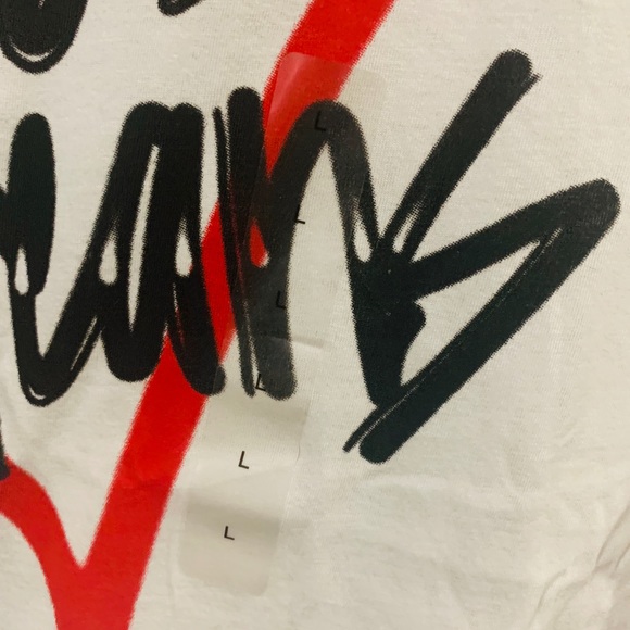 Men GUESS jeans white tee Sz L - Picture 3 of 3